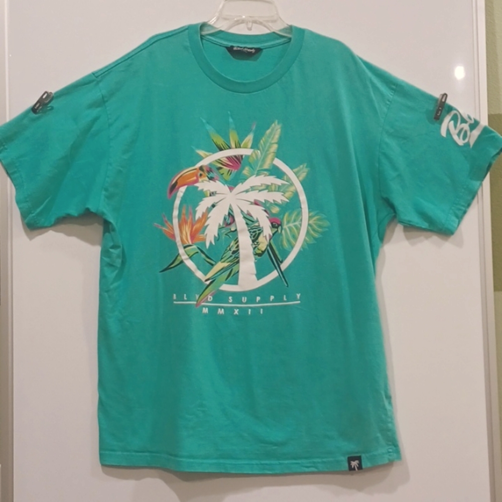 Blvd Supply Co XL Aqua Green Double sided graphic tee